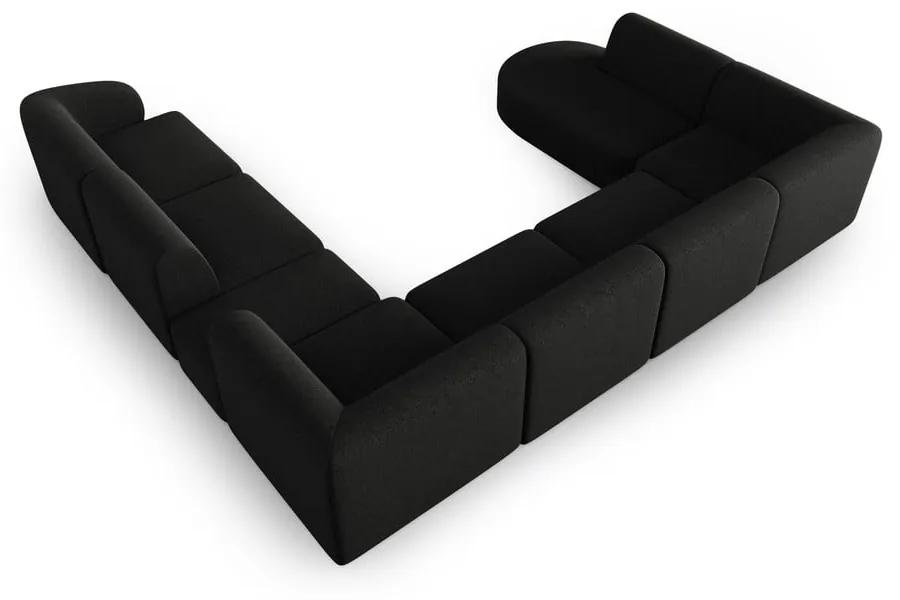 Черен ъгъл U-образен диван, десен ъгъл Shane - Micadoni Home