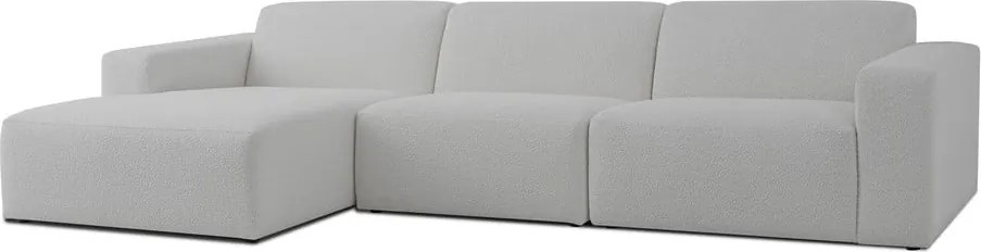 Бял ъглов диван от букле (ляв ъгъл) Roxy – Scandic