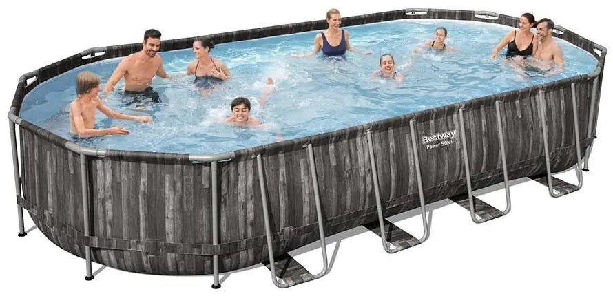 Bestway - Басейн с метална конструкция Power Steel Oval Above Ground Pool 732 х 366 х 122см 5611T