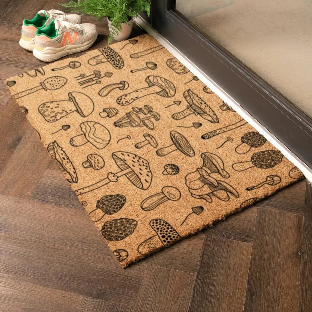Изтривалка от кокосови влакна 60x90 cm Mushrooms – Artsy Doormats