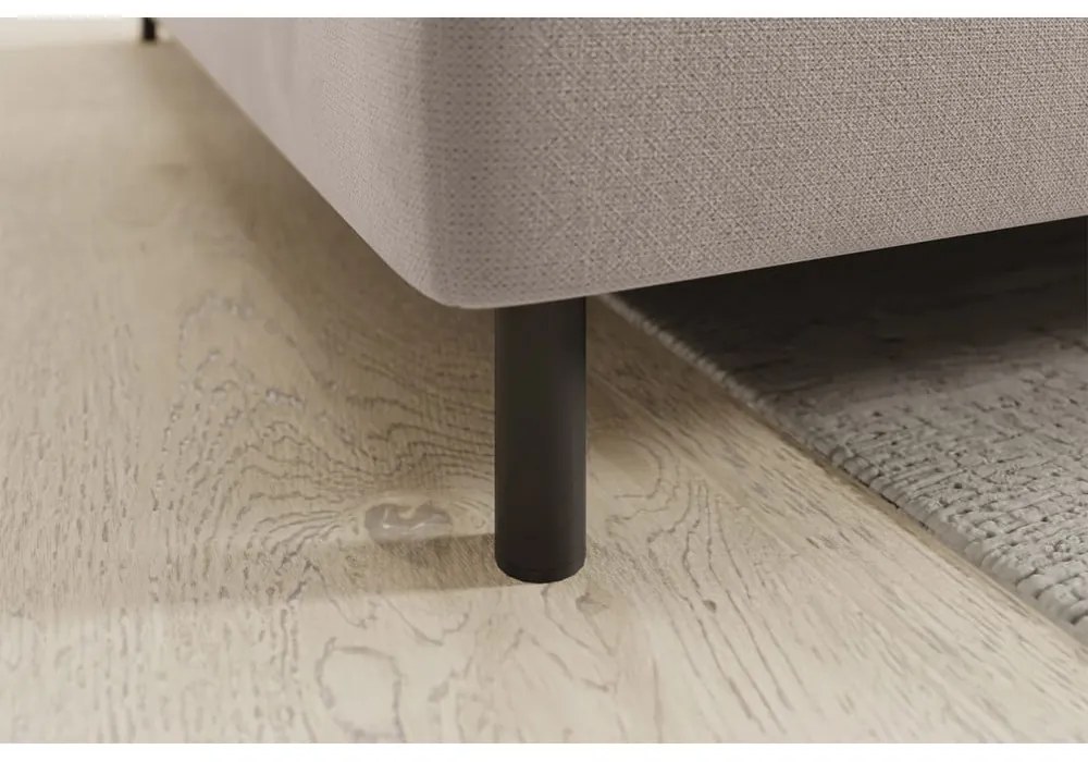 Светлокафяв кадифен сгъваем/с място за съхранение ъглов диван (ляв ъгъл/L форма) Barea – ELTAP