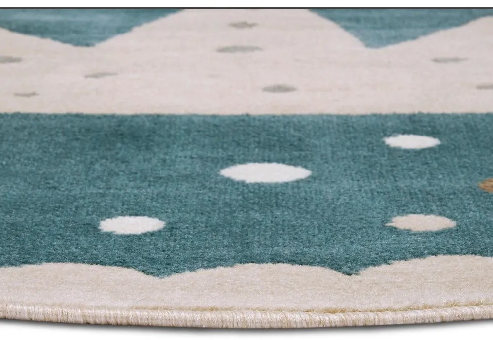 Син детски килим ø 100 cm Crown - Hanse Home