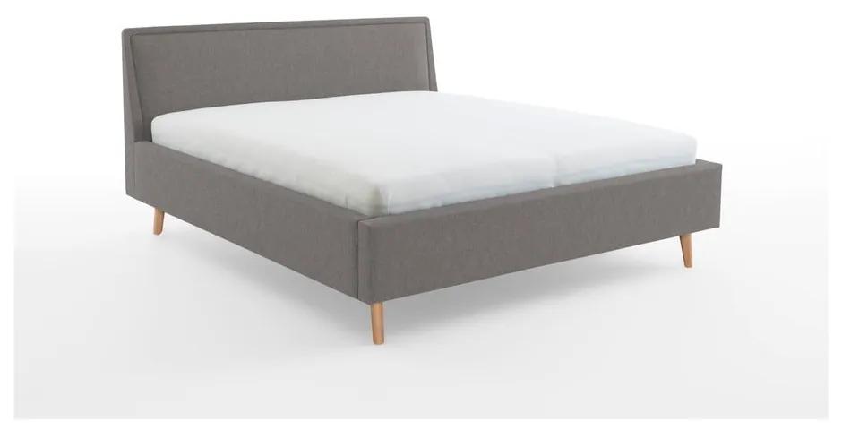 Светлосиво двойно легло с решетка и място за съхранение , 160 x 200 cm Frieda - Meise Möbel
