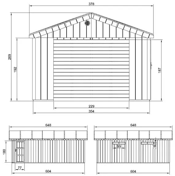 LP® SmartSide® панелен гараж – 354 x 604 см – 21 м2