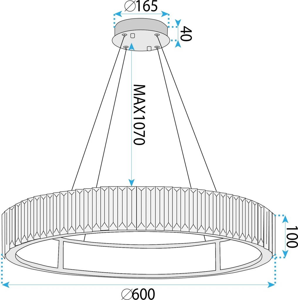 Лампа APP1748-CP 60CM