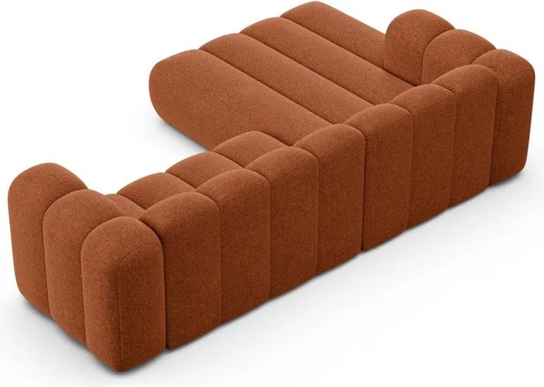 Шенилов ъглов диван в тухлен цвят (ляв ъгъл) Lupine – Micadoni