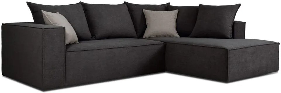 Ъглов диван Opalin-Сиво тъмно-Дясно