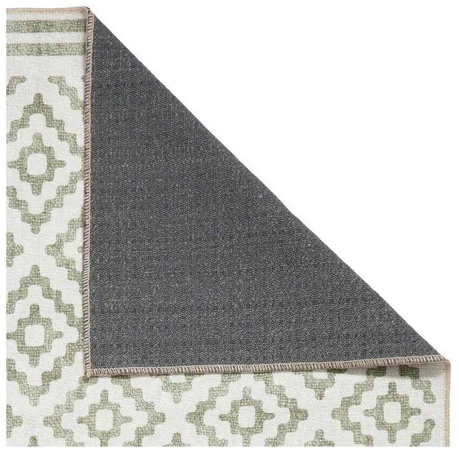 Зелен килим подходящ за пране 61x120 cm Coral Green – Think Rugs