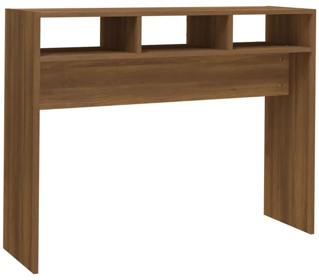 815941 vidaXL Конзолна маса, кафяв дъб, 105x30x80 см, инженерно дърво