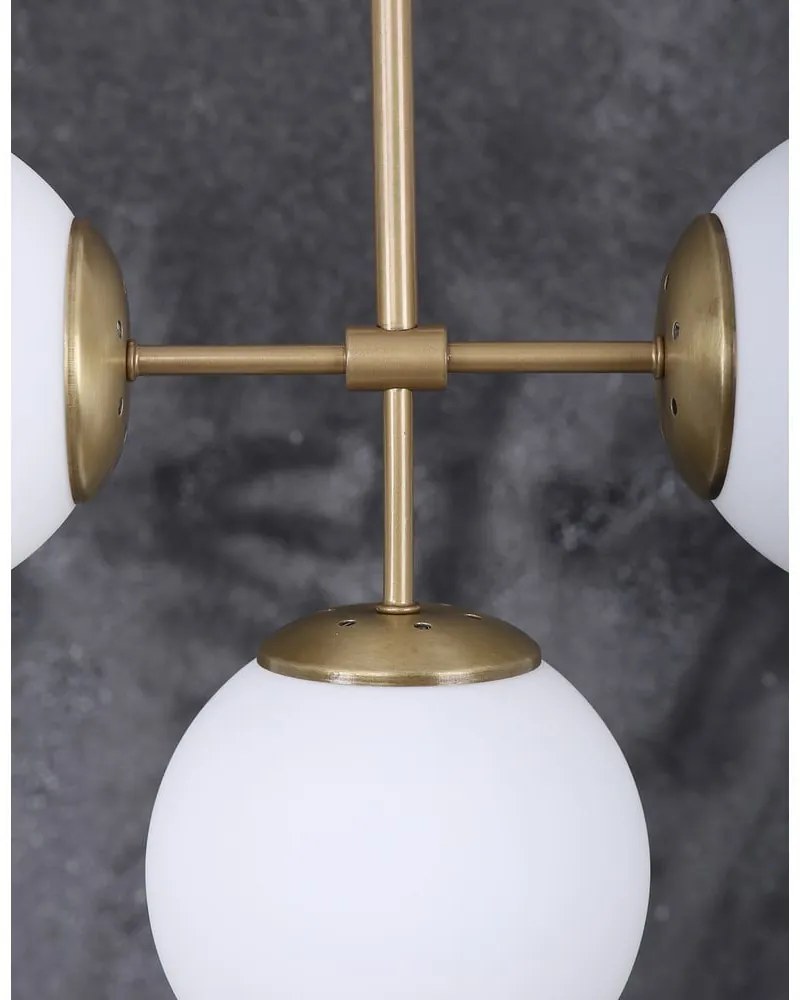 Висяща лампа със стъклен абажур в златисто и бяло ø 15 cm Seagull - Squid Lighting