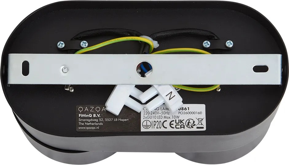 Modern Surface Spotlight Black GU10 50mm 2-Light Tiltable - Echo