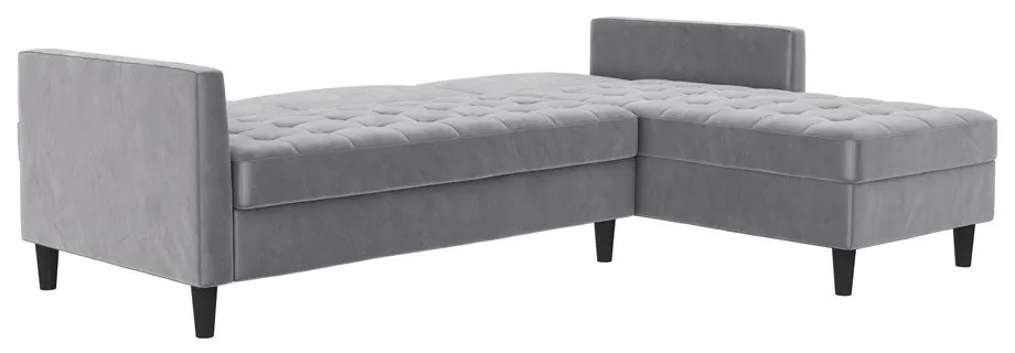 Светлосив кадифен ъглов диван Presley – Støraa