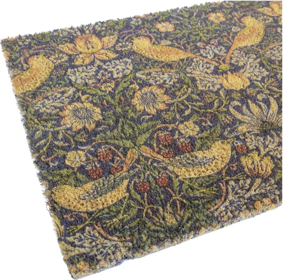 Изтривалка от кокосови влакна 60x90 cm William Morris Strawberry Thief – Artsy Doormats