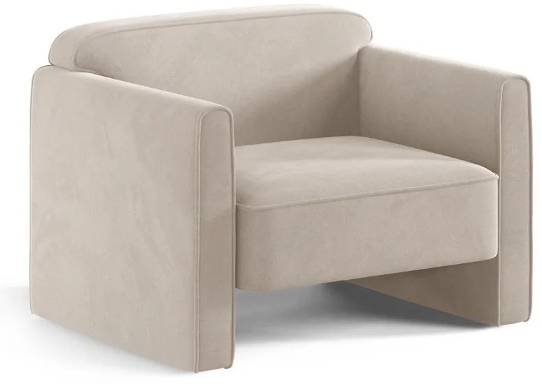 Бежово кадифено кресло Abby – Micadoni