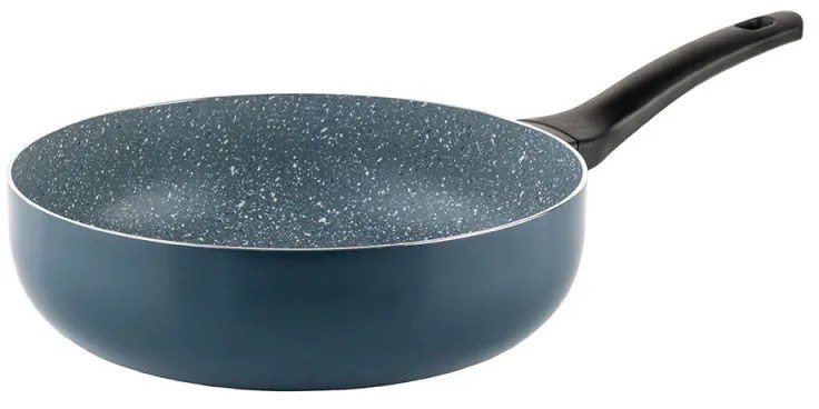 Дълбок тиган с капак Luigi Ferrero Prima FR-2634L, 26x7.5 см, 3.4 л, Незалепващо покритие, Стъклен капак с отвор за пара, Индукция, Тъмносин