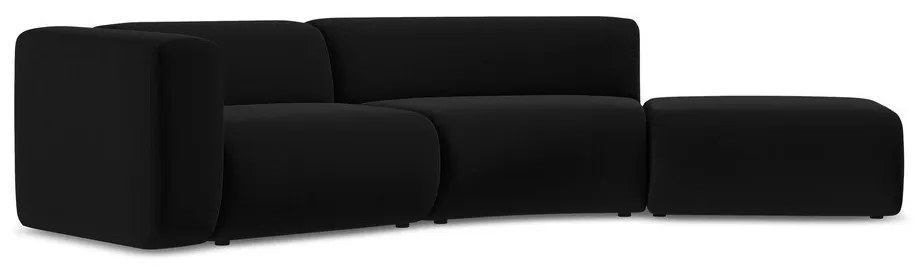 Черен кадифен шезлонг (десен ъгъл) Ekahi – Makamii