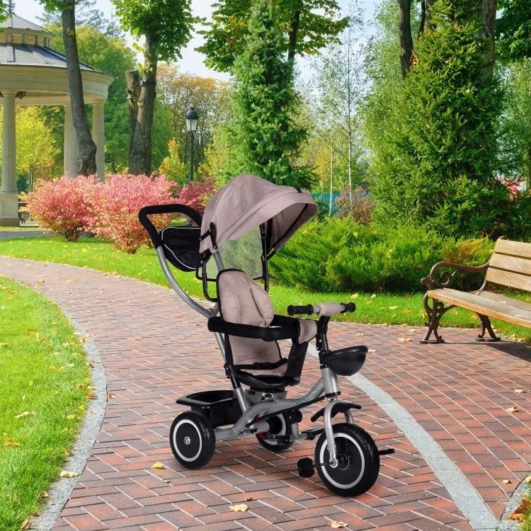 Детска триколка 2 в 1 Бежово