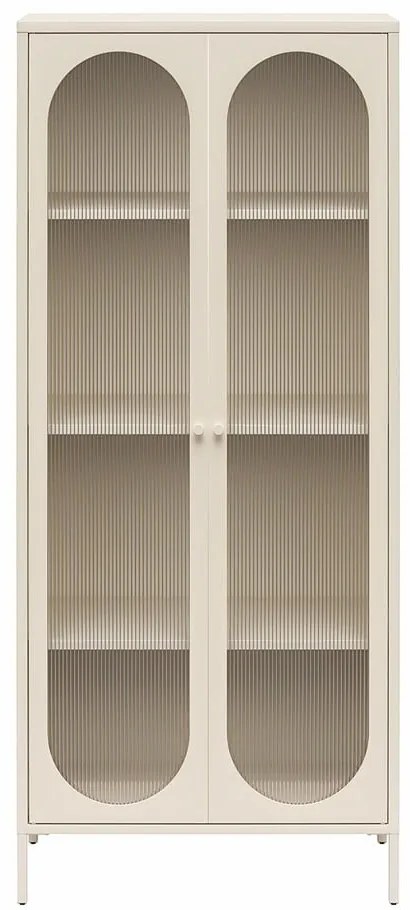 Кремава метална витрина 80x186x40 cm Luna – Støraa