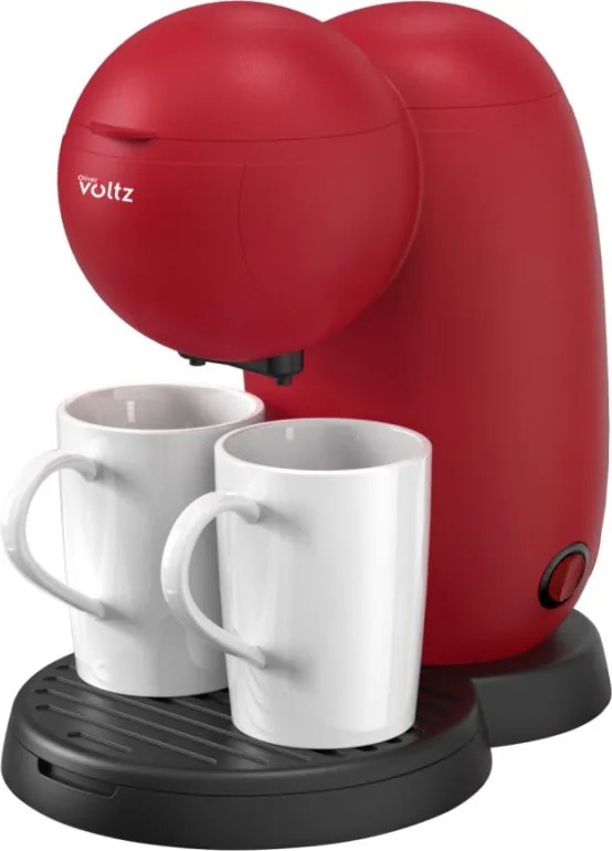 Кафемашина Oliver Voltz OV51170G, 450W, 300 мл, 2 керамични чаши, Червен