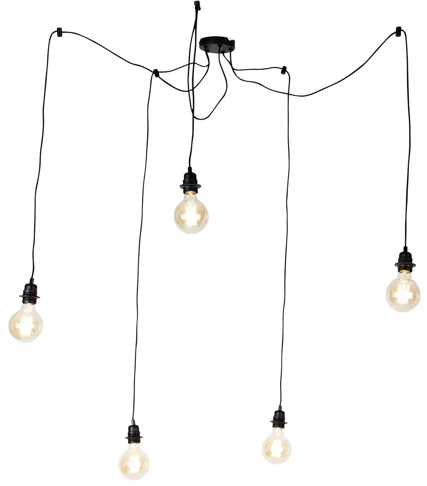 Смарт висяща лампа черна 5 светлини вкл. Wifi G95 - Cava