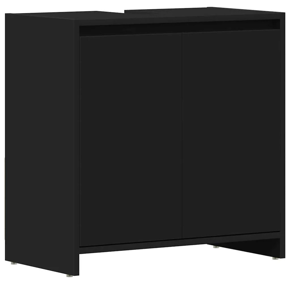 802643 vidaXL Шкаф за баня, черен, 60x33x61 см, инженерно дърво