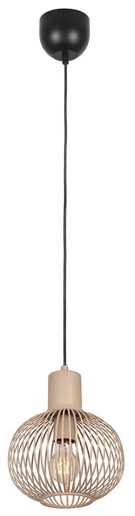 Модерен висящ лампион от тел черен с бежово 23 см - Gila