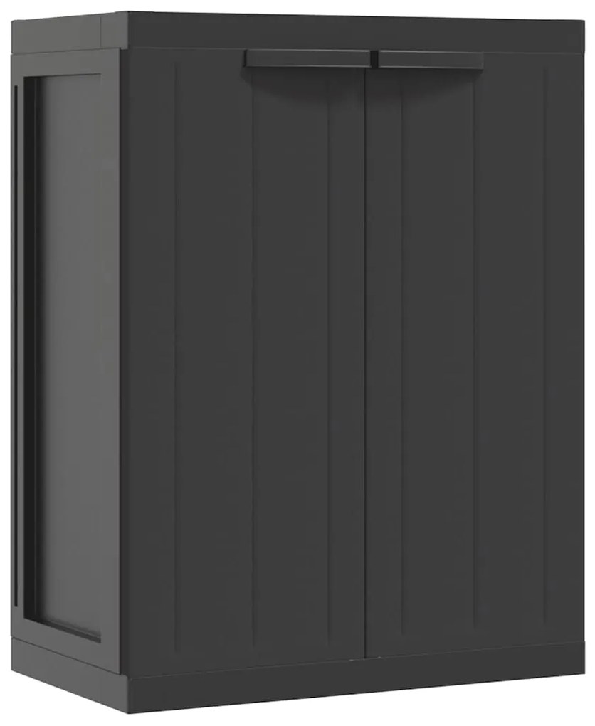 364204 vidaXL Външен шкаф за съхранение, черен, 65x37x85 см, PP