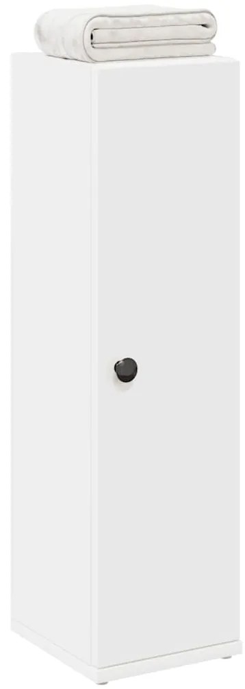 858515 vidaXL Шкаф за баня с държач за ролки, бял, 20,5x22x72 см