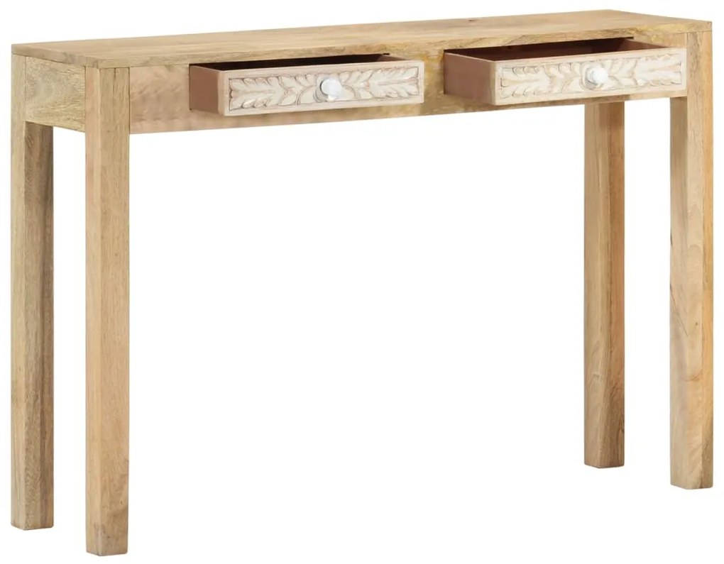 351617 vidaXL Конзолна маса, 110x30x75 см, масивно избелено дърво манго