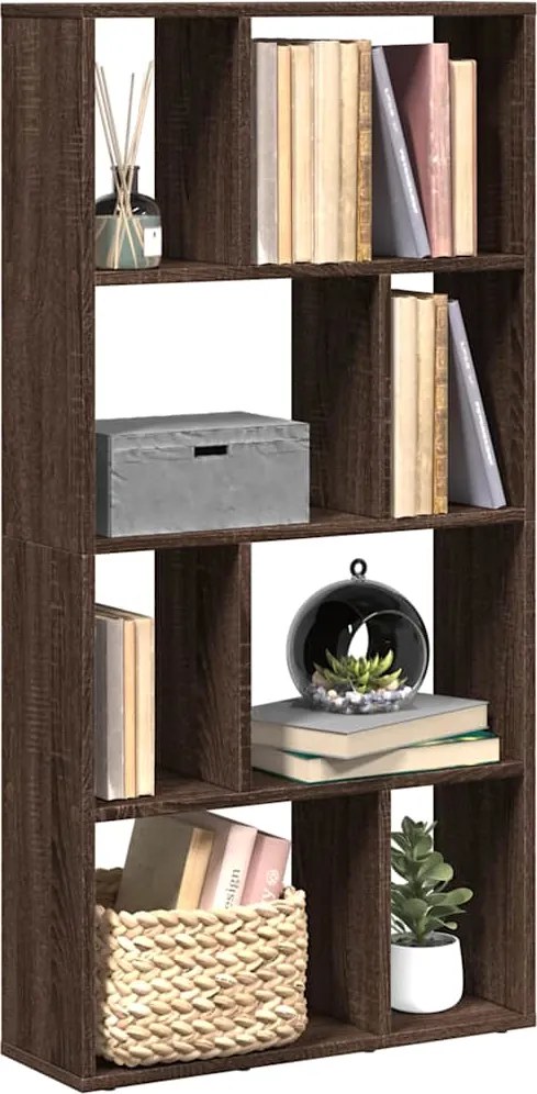 858153 vidaXL Библиотека, кафяв дъб, 60x20x120,5 см, инженерно дърво