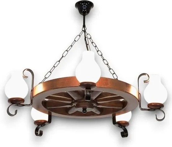 Brilagi - Полилей на верига ROATA 5xE14/40W/230V диаметър 70 см бук/орех