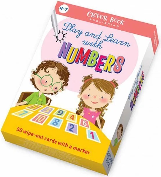 ИГРАЙ И УЧИ С ЧИСЛАТА - 50 АКТИВНИ КАРТИ С МАРКЕР - КЛЕВЪР БУК 86058100416