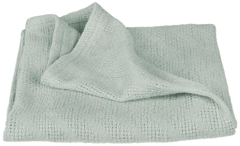 Зелено плетено бебешко одеяло от органичен памук 80x80 cm Lil Planet - Roba