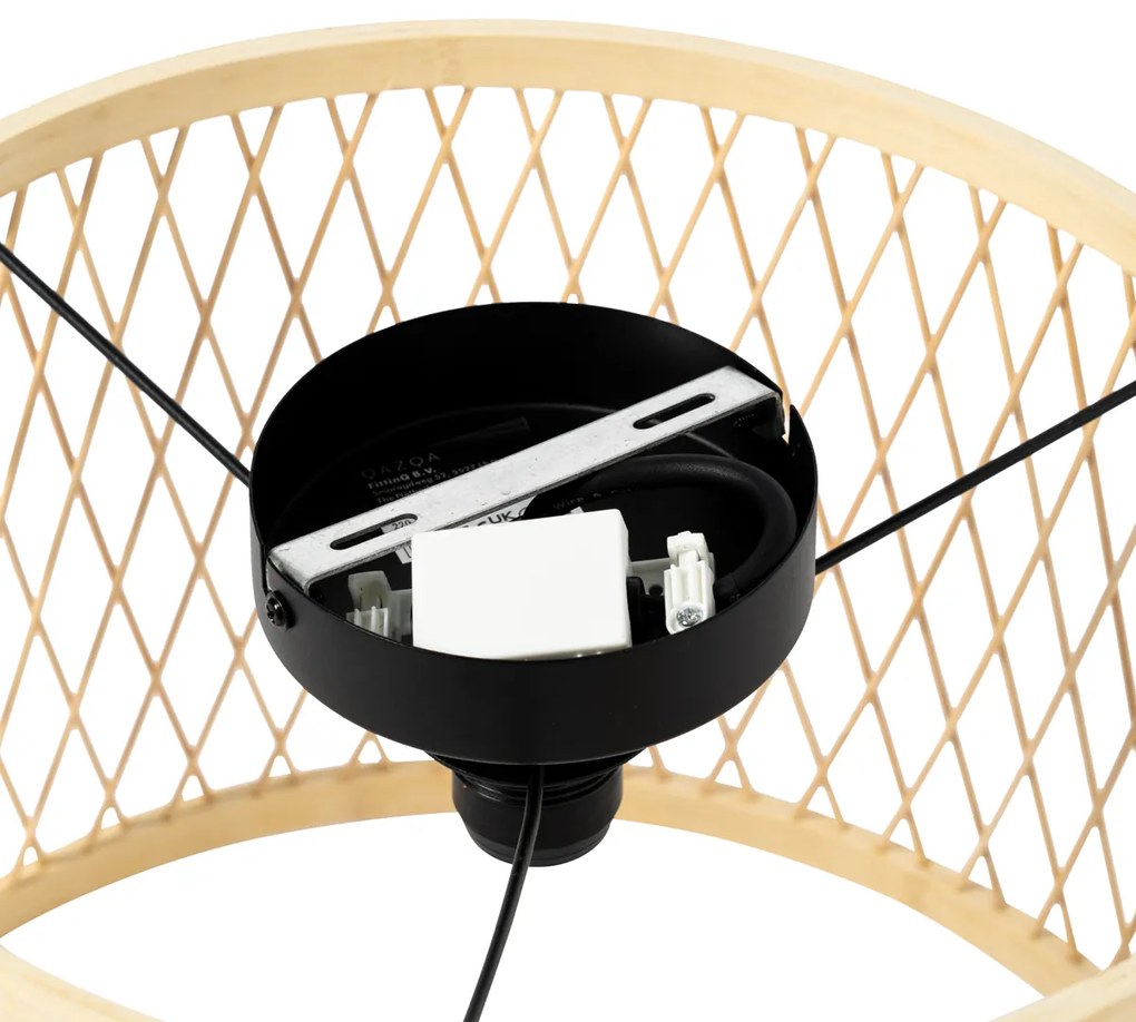 Рустикална таванна лампа ратан 40 см IP44 - Calamus