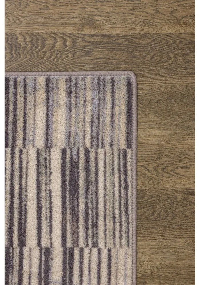 Сив вълнен килим 133x180 cm Grids - Agnella