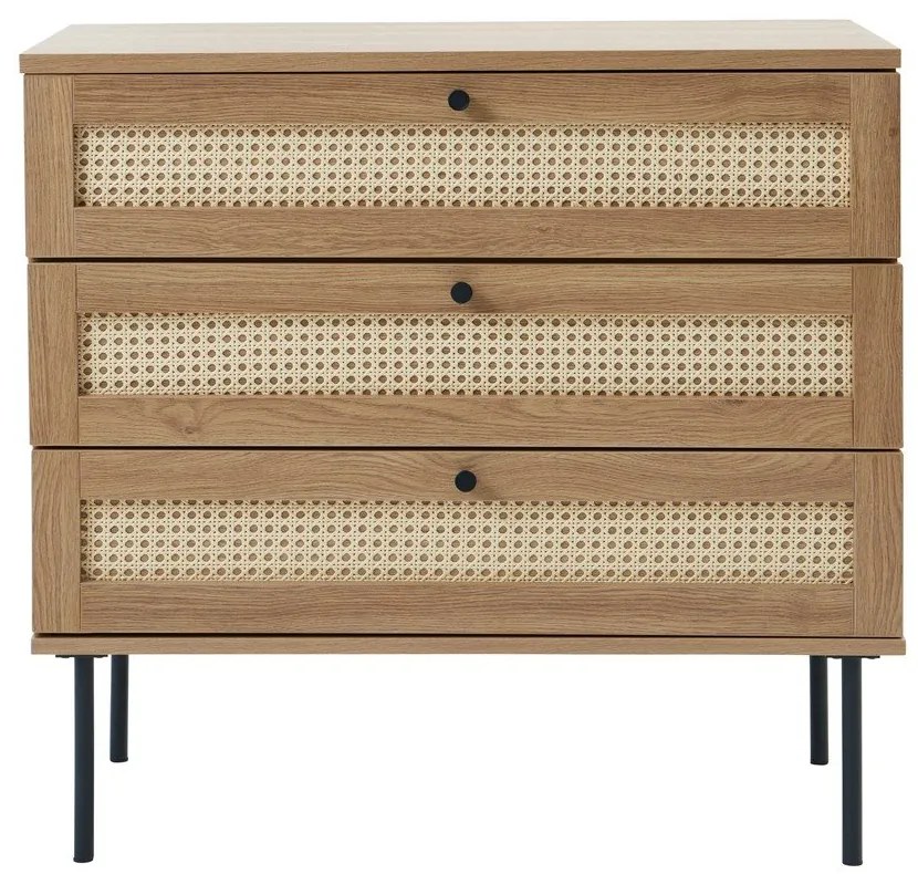 Нисък скрин от декор от дъб в естествен цвят 80x75 cm Pensacola – Unique Furniture