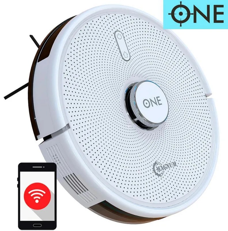 Прахосмукачка робот MAGNUM ONE, 30 W, 2700 Pa, 3-степенна филтрация, Wi-Fi, Гласов контрол, Бял