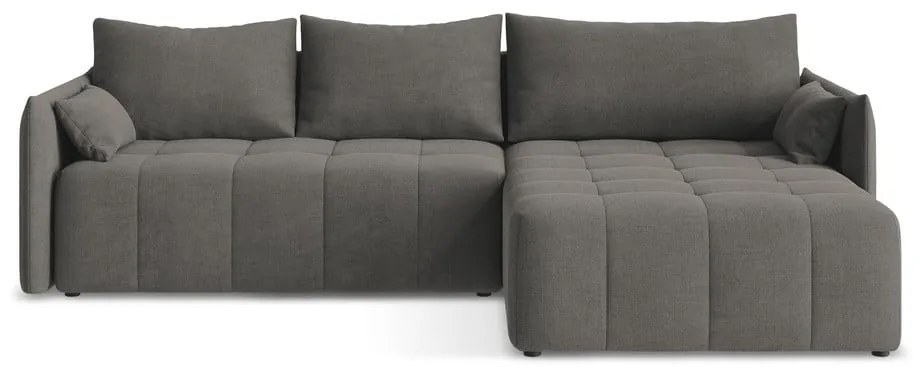 Тъмносив разтегателен ъглов диван с място за съхранение (десен ъгъл) Moku – Makamii