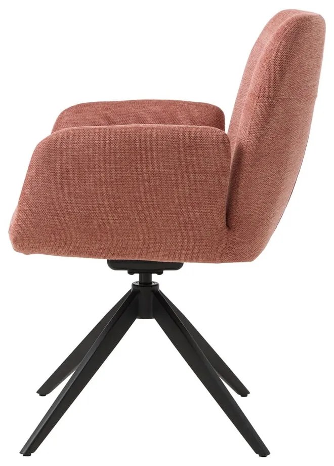 Розов тапициран трапезен стол с подлакътници Roxana – Unique Furniture