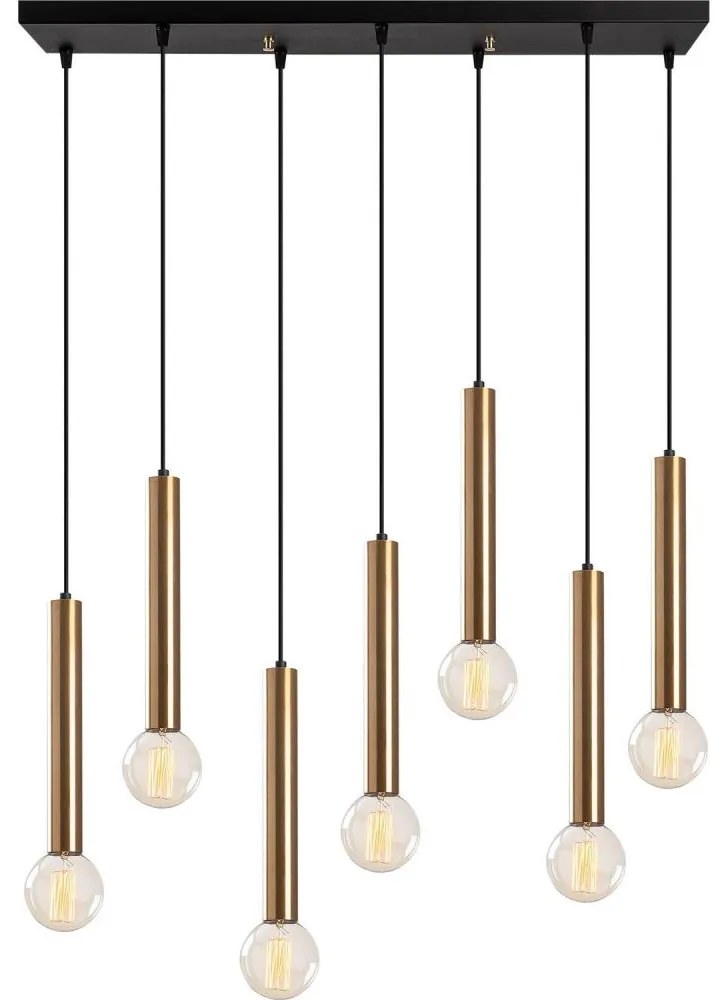 Полилей на кабел TEMPO 7xE27/40W/230V златист