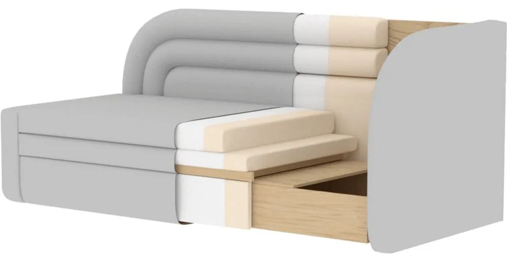 Розов шенилов разтегателен диван с място за съхранение десен ъгъл 223 cm Fabillo – ELTAP