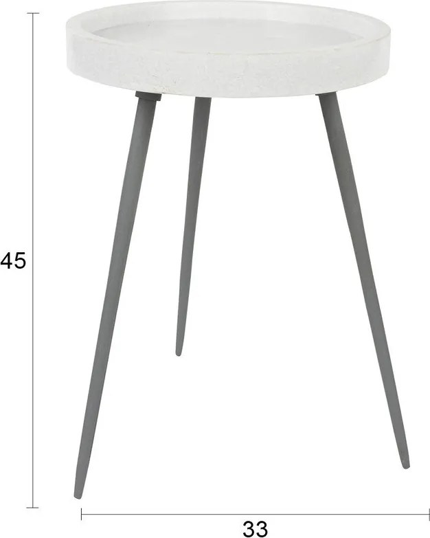 Кръгла странична масичка с мраморна плоча ø 33 cm Karrara – White Label