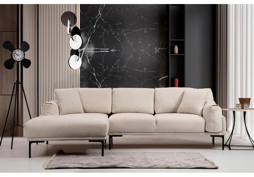 Светлобежов ъглов диван , ляв ъгъл Leo - Artie