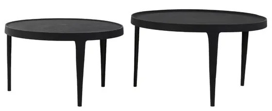 Черни кръгли масички за кафе в комплект от 2 бр. ø 75 cm Tobias – Light &amp; Living