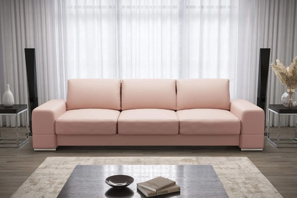 Разтегателен диван Flago Триместен LTHR-Розов