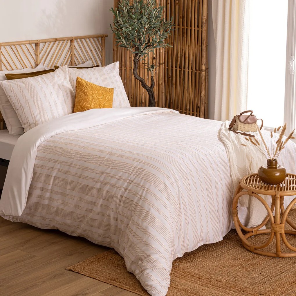 Спално бельо atmosphera Isao, Релефен памук с ефект лен - 260x240 cm