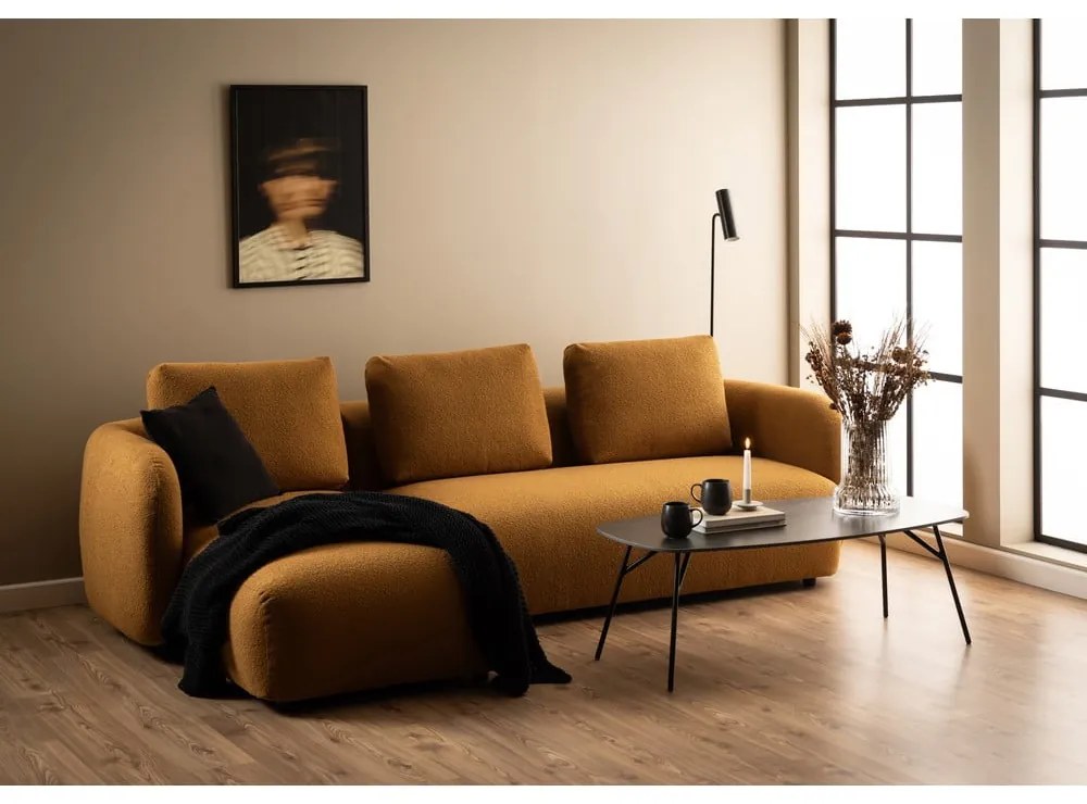 Черна масичка за кафе с керамичен плот 60x120 cm Caracas – Actona