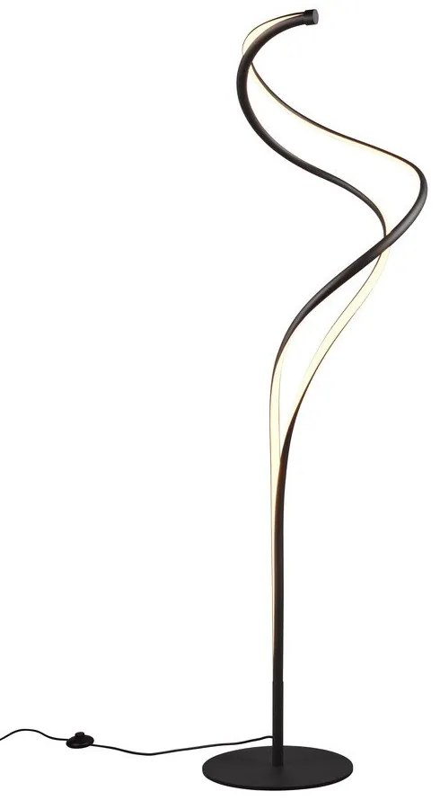 Черна LED подова лампа с метален абажур (височина 160 cm) Nala - Trio Select