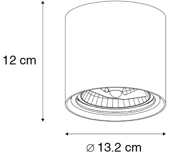 Дизайнерски повърхностно монтиран прожектор черен регулируем GU10 111mm - Impact