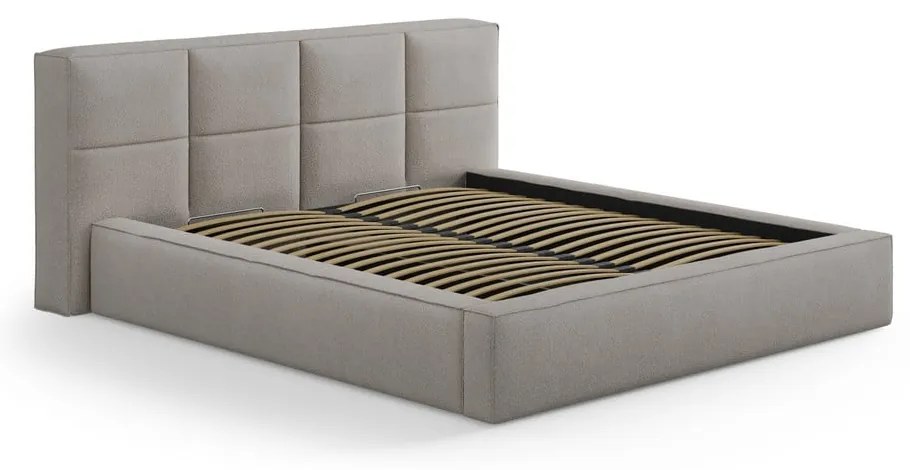 Светлосива тапицирана табла за легло 189x100 cm Darren – Micadoni